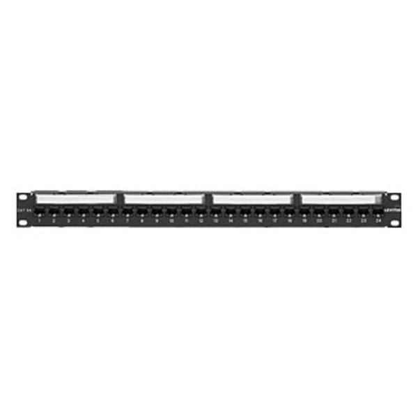 Leviton 24-Port Panel Preloaded Cat 6A, 110-Style Extreme Flat 6A586-U24